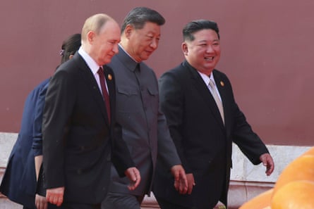 Vladimir Putin, Xi Jinping and Kim Jong-un in Beijing earlier this month