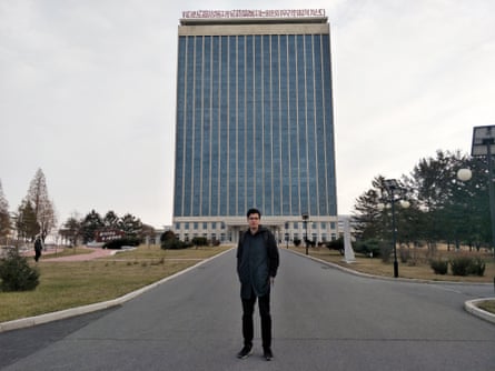 Alek Sigley at Kim Il-Sung university in Pyongyang