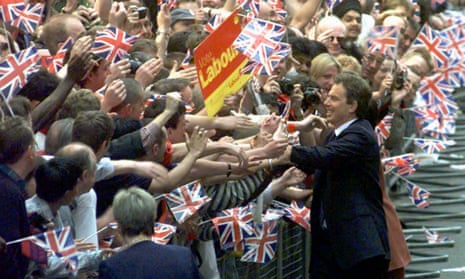 Tony Blair celebrates election victory in 1997