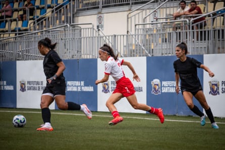 Tamires of RB Bragantino on the move in a match against Corinthians earlier this year