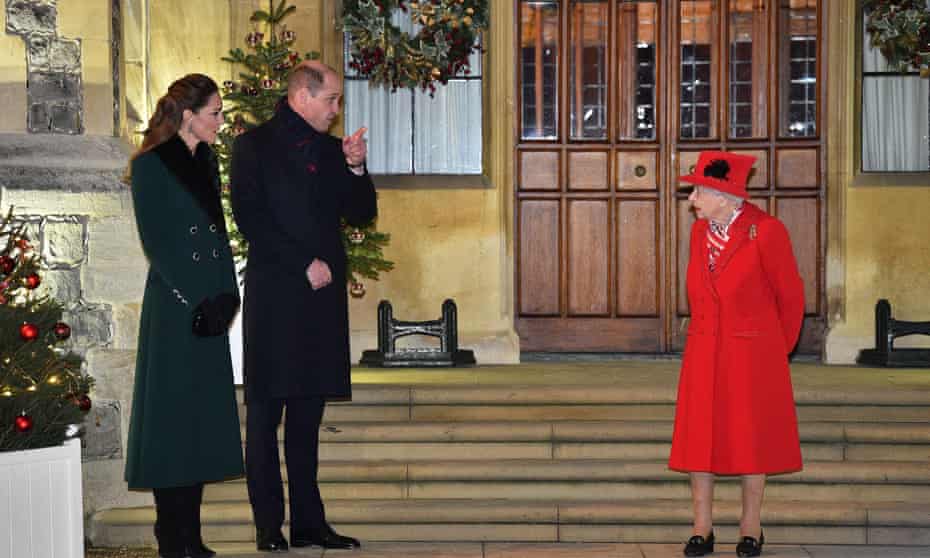 The Queen with the Duke and Duchess of Cambridge at Windsor Castle last week to meet and thank members of the Salvation Army and local volunteers for their work.