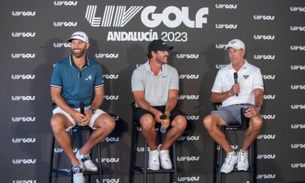Dustin Johnson, Brooks Koepka and Phil Mickelson sit down with the media
