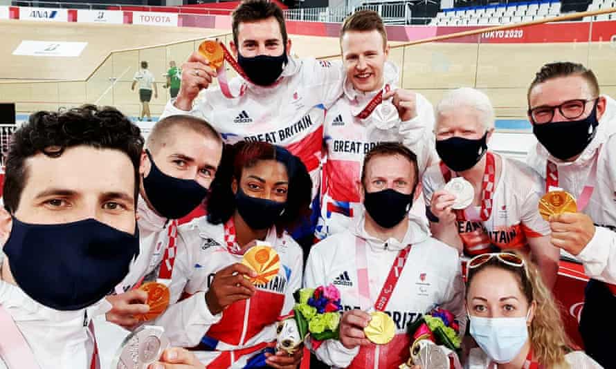 Members of the successful ParalympicsGB squad. Lewis Stewart, Neil Fachie, Kadeena Cox, Jaco Van Gass, James Ball, Jody Cundy, Aileen McGlyn, Helen Scott and Matthew Rotherham.