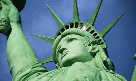 The Statue of Liberty, symbol of the beginning of a new life for many immigrants who saw her face when entering New York’s harbor. Photograph: Mike Segar/Reuters