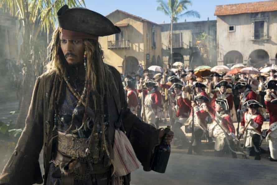 Johnny Depp in Pirates of the Caribbean: Dead Men Tell No Tales.