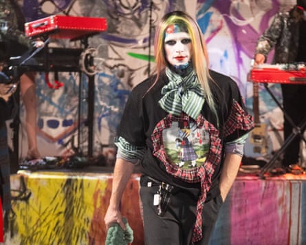 A model during the Charles Jeffrey Loverboy menswear fall/winter 2026-2027 at Paris fashion week, 24 January 2026