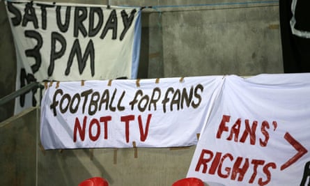 Fans’ banners at Broadhurst Park