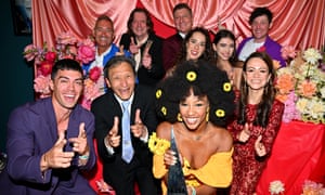 Members of the Wiggles pose after winning the Aria for best Australian live act.