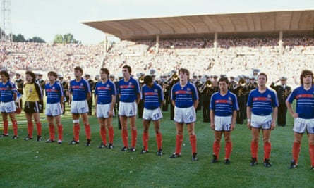 France players line up before the semi-final.