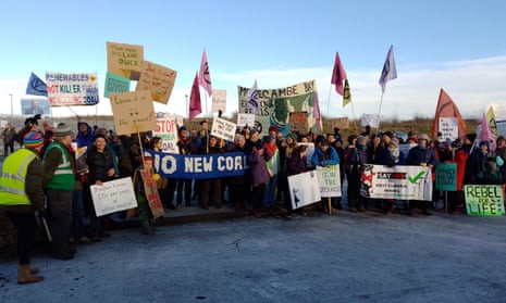 A rally held in December to oppose approval of the mine in west Cumbria.