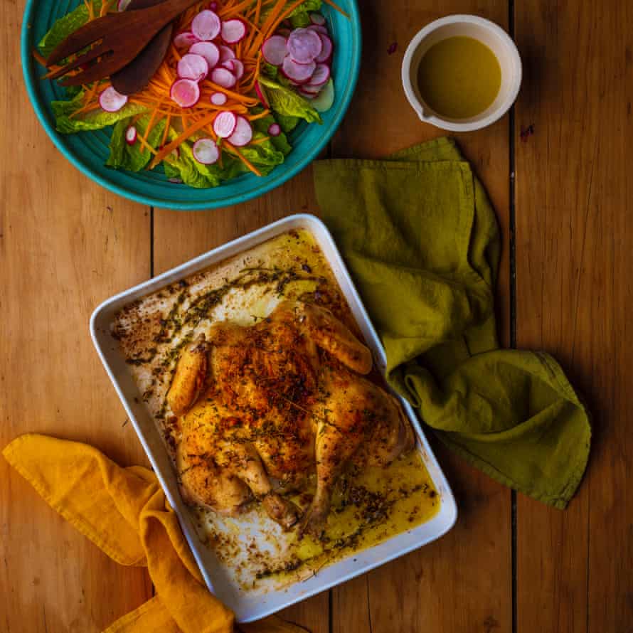 Yasmin Khan’s herb and paprika chicken.