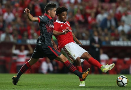 Pedro Neto (left) playing for Braga against Benfica in August 2017.