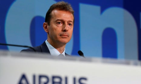 Airbus CEO Guillaume Faury attends Airbus's annual news conference in 2020.