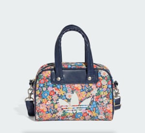 Floral print bowling bag with adidas logo