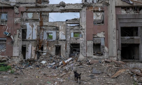 Damaged buildings in the Mykolaiv region.