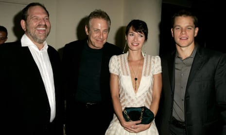 Harvey Weinstein and Charles Roven, with Lena Headey and Matt Damon at Venice in 2005