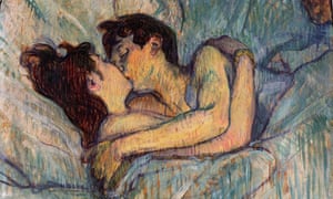 Loving and tender … two women kiss in Henri Toulouse-Lautrec’s In Bed. The Kiss.