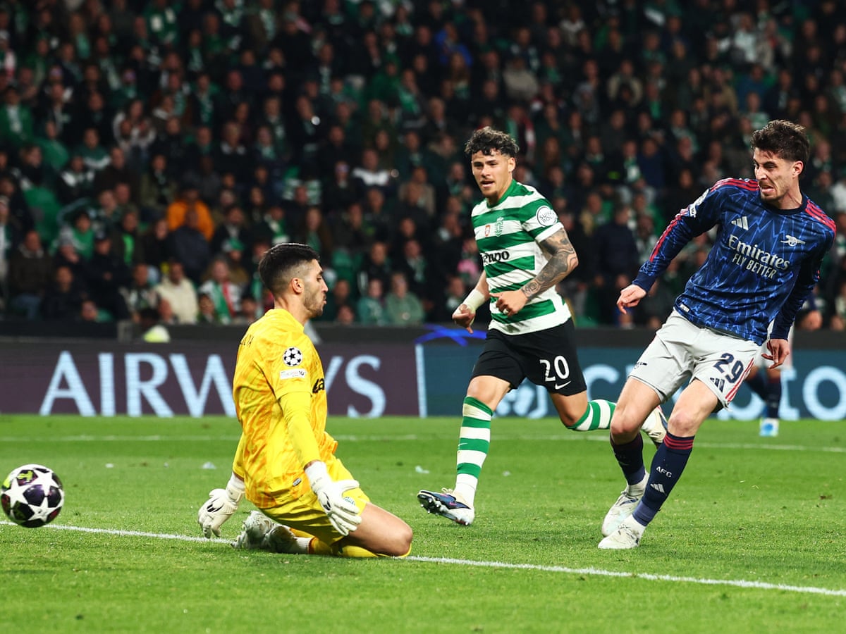 Kai Havertz snatches late victory for Arsenal to take control against Sporting | Champions League | The Guardian