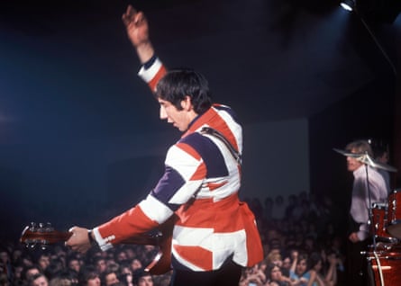Pete Townshend performing with the Who.