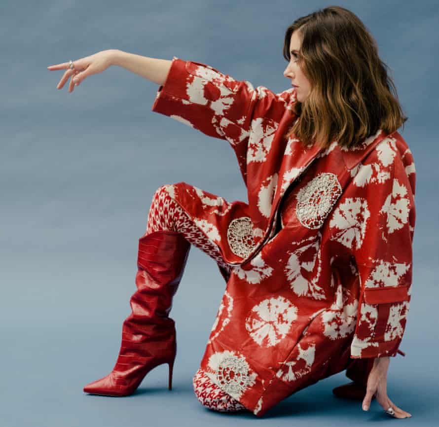 ‘Studying drama was my opportunity to be the freest I had ever been’: Alison Brie wears trousers and jacket by Area, top by Norma Kamali, shoes by Schutz, rings by Ananya, Lady Grey and Pamela Love.