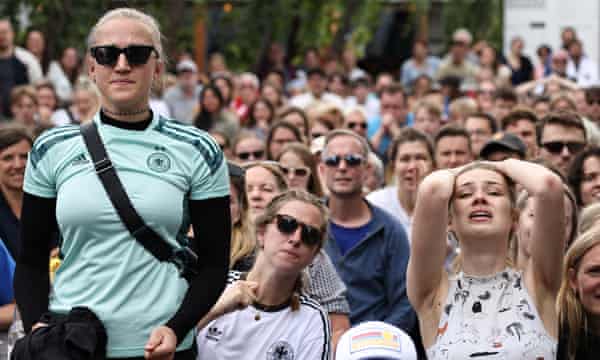 Supporters of Germany react during a public screening in Berlin of the FIFA Women's World Cup 2023 match between South Korea and Germany. | Sportz Point