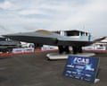 A model of a future combat air system, a European aircraft developed by France, Germany and Spain, is displayed during the Paris airshow in 2023
