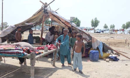 Children in a tent in Jaffarabad, one of the most affected districts in Pakistan.