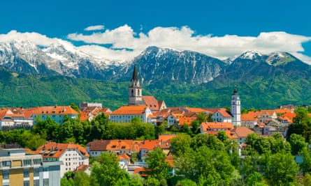 Picturesque view of the ancient Slovenian town of Kranj.