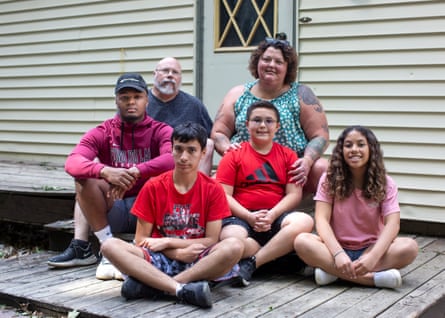 Dan and Amy Wempner pose at their home with their children, from left: Armond, 18; Mason, 15; Cameron, nine; and Merri, 14.