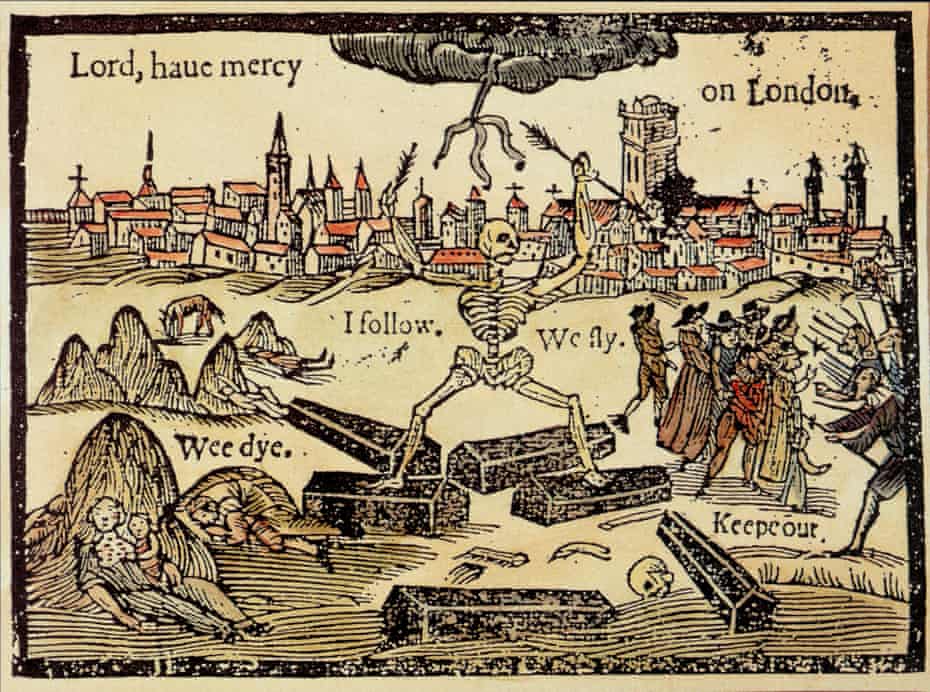 The title artwork from a 17th century pamphlet on the effects of the plague on London.