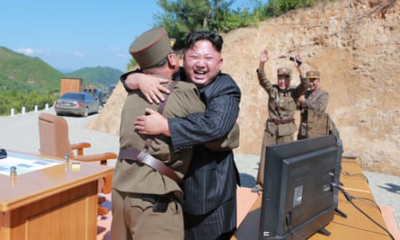 Kim Jong-un celebrates the test launch of North Korea’s first intercontinental ballistic missile.