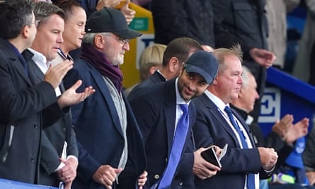 Steven Pasko and Josh Wander of 777 Partners in the directors' box ahead of September’s Merseyside derby