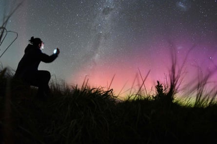 Monday’s Aurora Australis reached farther north in New Zealand than usual.