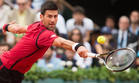 Novak Djokovic in action at the 2016 French Open