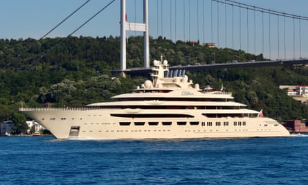 The Dilbar, a luxury yacht impounded by the German authorities.