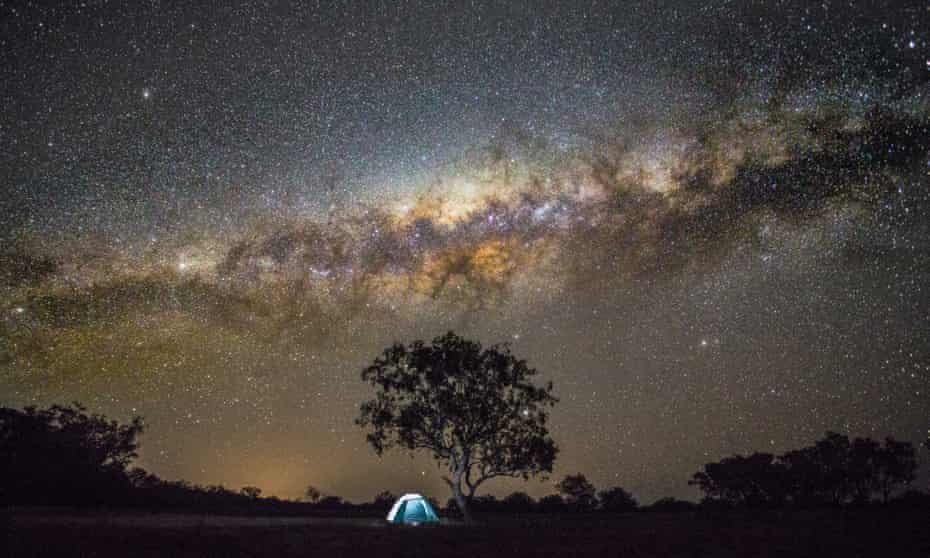 Camping under the stars in Australia. Space junk is also contributing to light pollution.