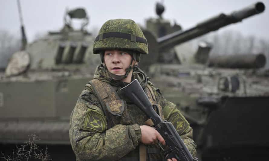 Russian soldier and tank