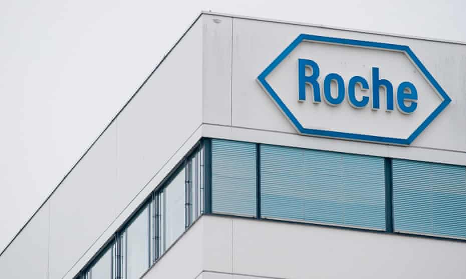 The Roche building is seen in Basel, Switzerland