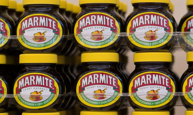 Jars of Marmite on a supermarket shelf