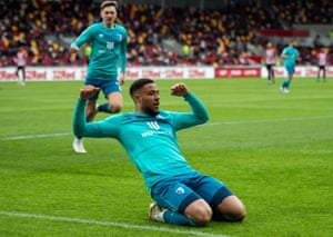 Arnaut Danjuma of Bournemouth celebrates after opening the scoring.