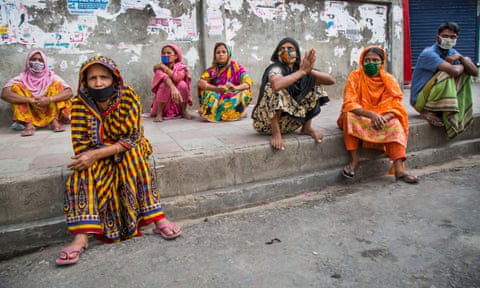 Masked people in Dhaka