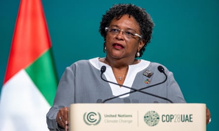 Mia Mottley, the prime minister of Barbados, at Cop28.