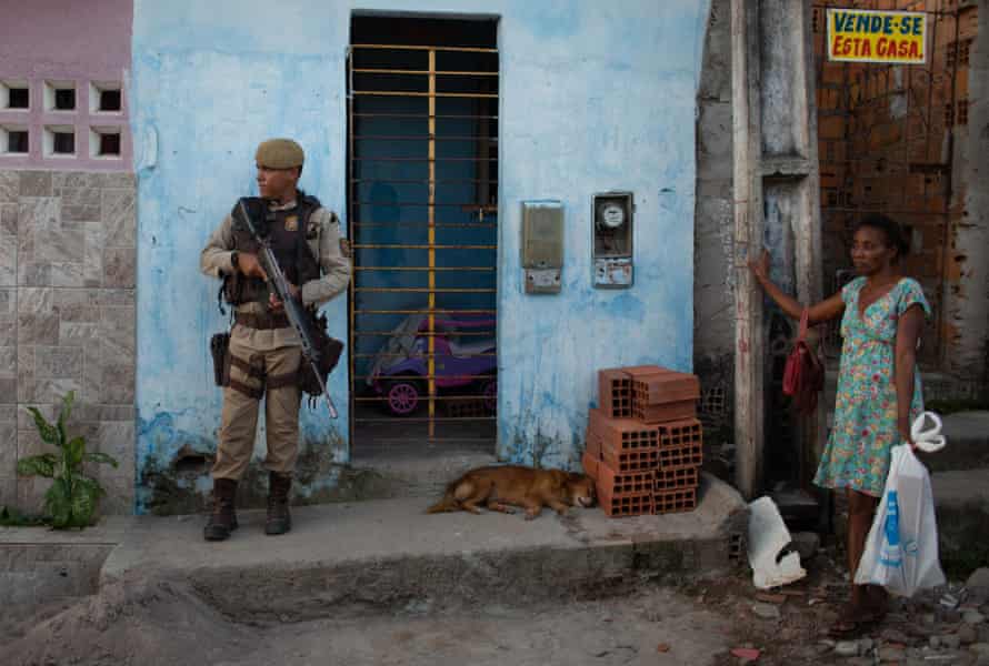 Security forces in Feira de Santana.