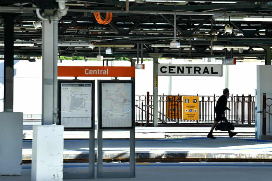 Empty platforms at Central Station in Sydney