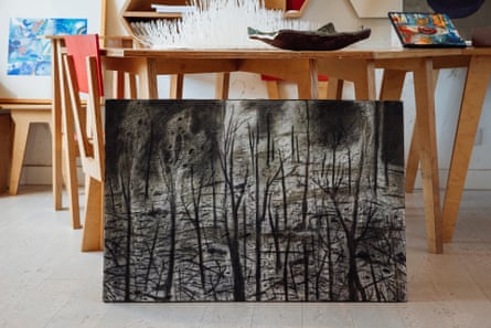 A painting at Association of Victims of the Pedrógão Fire (AVIPG) headquarters.