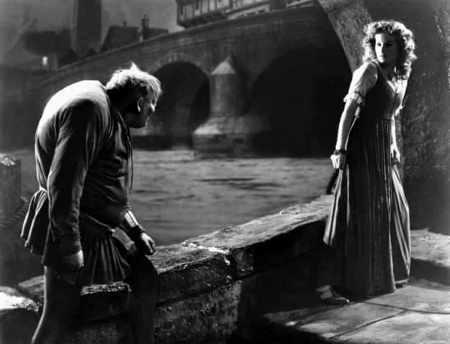 Charles Laughton and Maureen O’Hara in The Hunchback of
 Notre Dame.