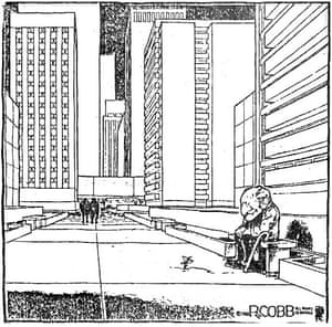 This 1981 cartoon by Ron Cobb came amid early concerns that urban colonisation was hitting the elderly especially hard