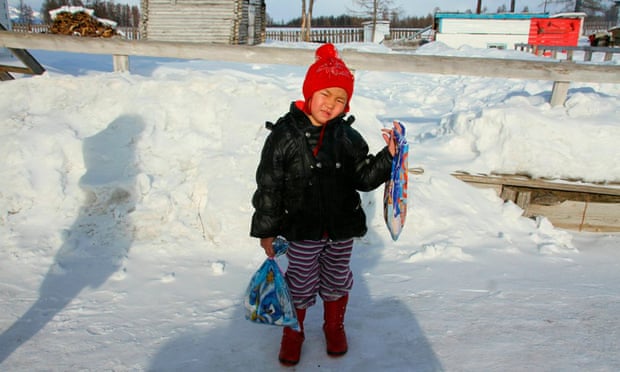  Local hero: Saglana Salchak just celebrated her fifth birthday. Photograph: Yury Darbaa/Siberian Times  