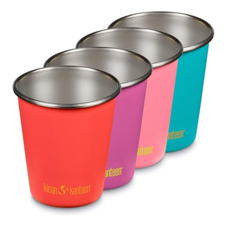 multicolored stainless steel cups
