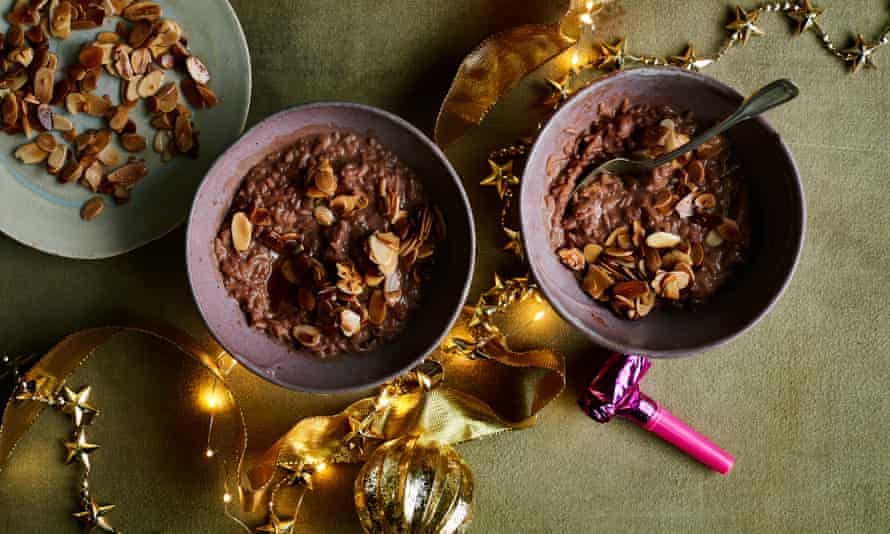 Meera Sodha’s spiced chocolate kheer with almond chikki.